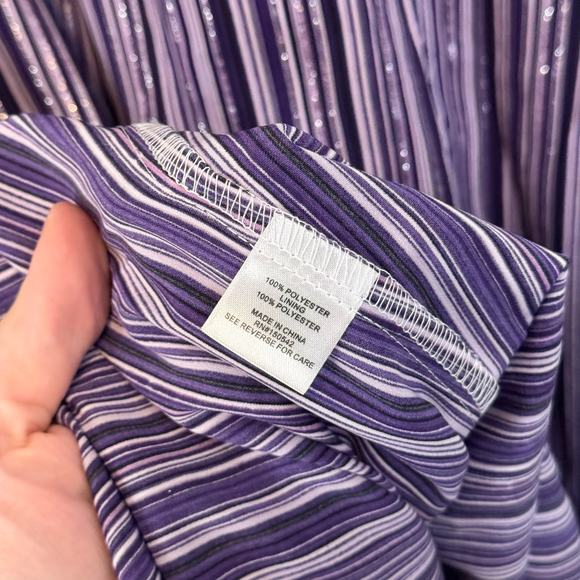 Lilly Collection Shirt Dress Womens S Purple Stripe Button Long Sleeve Midi NWT - Picture 8 of 9